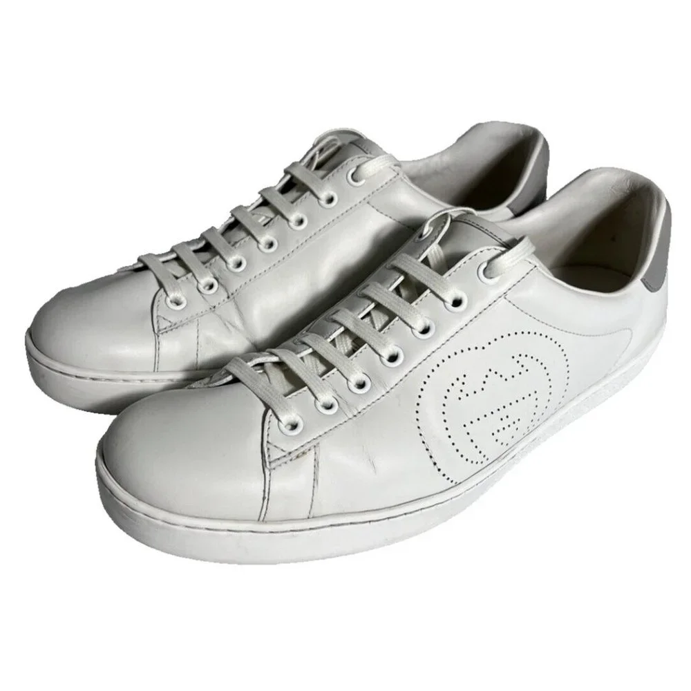 Gucci Ace Interlocking G Mens White Sneakers Size 10 US | 43.5 EU | 9.5 UK/AU - Picture 1 of 16